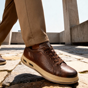 Vente flash M066-1 Chaussures décontractées pour hommes en cuir véritable avec semelle en caoutchouc à mémoire de forme pour la vente en gros - Product Image 2