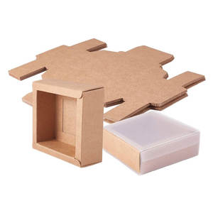 Cajas Kraft cuadradas pequeñas de primera calidad para embalaje de regalo elegante con papel de caja de perfume de ventanas de Pvc transparente - Product Image 1