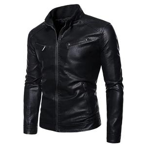 2026 automne et hiver nouveaux hommes mode belle tendance affaires loisirs revers moto cuir manteau mince élégant homme - Product Image 2