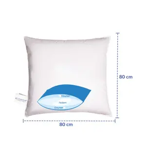 Premium comodo cuscino di piume bianco Extra forte 100% piuma 80x80 e cotone 100% realizzato in germania