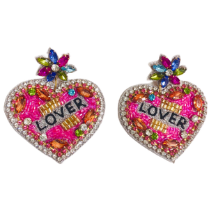 Pendientes personalizados con cuentas de cristal y diamantes de imitación de último estilo Swiftie con pendientes de diseño personalizados a la venta - Product Image 4