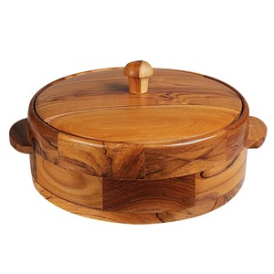 Caja Redonda de Madera para Roti, Almacenamiento de Chapati de Madera Maciza Apta para Alimentos para el Hogar y Hoteles - Product Image 5