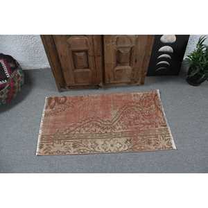 Vintage Turkish Small Rug 2x3.5 ft, <b>Red</b> Southwestern Rug <b>Wool</b> - Product Image 3