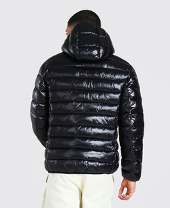 Haute brillance hommes matelassé Zip Puffer veste haute qualité hiver tissu réversible léger à capuche fourrure XL unisexe en gros Customize4 - Product Image 2