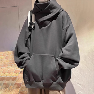 Sudadera con capucha de anime de invierno estilo Ninja para hombre de gran tamaño personalizada con impresión digital sólida poliéster/tela de algodón cubierta facial - Product Image 4