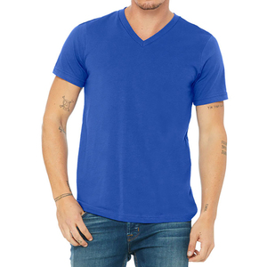 T-shirts personnalisés pour hommes 220 grammes tricotés décontractés col en V à manches courtes haut d'été à séchage rapide impression de logo - Product Image 4