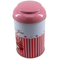 Luxueux 1.2L métal étain 105mm x 150mm couvercle dôme pour bonbons sucre rose ligne fond Offset imprimé Surface étain plaque matériel