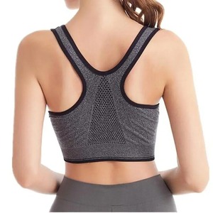 Women's Sports Bra Gathered Without Steel <b>Ring</b> Adjustable Belt Front Zipper Yoga Running Vest Shockproof Underwear <b>Plus</b> <b>Size</b> - Product Image 2