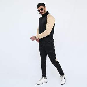 Ropa de entrenamiento para hombre de poliéster 100%, conjunto de joggers personalizados, chándal inferior activo de dos piezas con cremallera, traje de invierno - Product Image 1