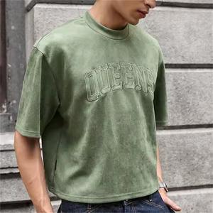 เสื้อยืดคอกลมป้องกันการเกิดคราบสีทึบสไตล์พื้นฐานเสื้อยืดลายพิมพ์หนังนิ่มสำหรับ240gsm พิมพ์ลายปัก3D - Product Image 1