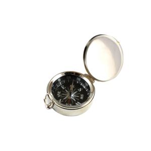 Boussole directionnelle en laiton nautique léger 2 "finition argent nickelé alliage couvercle articulé fait à la main Calyron nouveauté cadeau - Product Image 1
