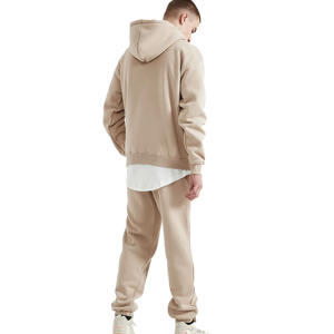 Chándal de gimnasio de alta calidad para hombre, conjunto de Sudadera con capucha, 100% algodón, bolsillo de carga liso, chándal con capucha para hombre - Product Image 5