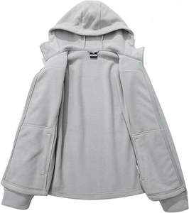 Veste à capuche polaire coupe-vent légère à fermeture éclair pour femmes Logo personnalisé manteau d'extérieur automne hiver pour la randonnée - Product Image 3