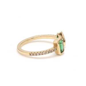 Trendy Ladies <b>Rings</b> Emerald Octagon And Pear Cut Gold Plated With <b>Cubic</b> <b>Zirconia</b> Women Promise Wedding 925 Sterling <b>Silver</b> <b>Ring</b> - Product Image 2
