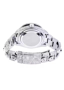Montre Iced Out de Luxe Moissanite Diamant Clouté Boîtier en Acier Bande Style Hip Hop Pour Hommes - Product Image 5