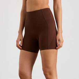 กางเกงขาสั้นเอวสูงสำหรับผู้หญิงกางเกงขาสั้นสำหรับนักปั่นฟิตเนสออกกำลังกายขาสั้นแฟชั่นพิมพ์โลโก้สีพื้นสไตล์ลำลองระบายอากาศได้ดีแห้งเร็ว - Product Image 3