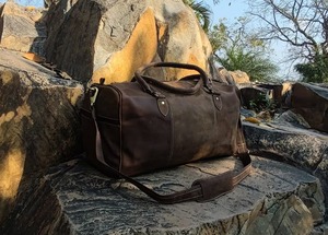 Bolsa de lona de cuero genuino Vintage Unisex hecha a mano con logotipo personalizado Weekender Gym Vacation Travel Companion Equipaje de viaje durante la noche - Product Image 4