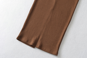 กระโปรงแมกซี่ทรงเอไลน์ลำลองสำหรับผู้หญิงผ้าสแปนเด็กซ์/ โพลีเอสเตอร์ป้องกันไฟฟ้าสถิตย์สไตล์ฤดูใบไม้ร่วง - Product Image 6