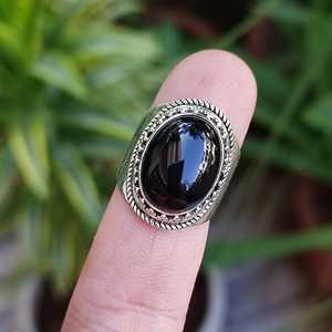 Handmade 925 Sterling Silver Women's <b>Statement</b> <b>Ring</b> Natural Black Onyx Oval Gemstone for Party Cocktail - Product Image 4