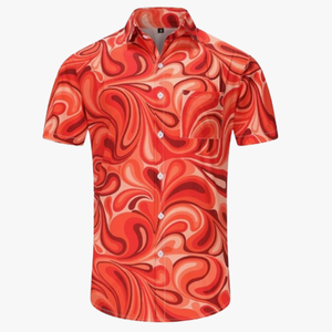 เสื้อเชิ้ตฮาวายแขนสั้นของผู้ชายเสื้อเชิ้ตพิมพ์ลายอโลฮาลำลองมีกระดุมพิมพ์ลายสำหรับฤดูร้อนชายหาดวันหยุด - Product Image 3