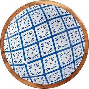 Prix de gros Saladier en bois multicolore Fancy Top Quality Wooden Enamel Printed Round Bowl pour ustensiles de cuisine - Product Image 2