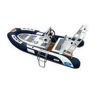 Hedia CE petit bateau de pêche en aluminium à grande vitesse, 13 pieds, orca hypalon, coque en v profond, bateau 390 avec grand pont solaire