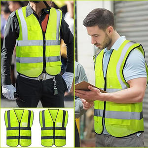 Gilet de sécurité réfléchissant haute visibilité personnalisé, vente chaude, respirant, en microfibre, plusieurs tailles, OEM, vêtements de travail, construction - Product Image 4