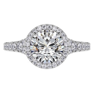 Bague de fiançailles SHREYA DIAM en moissanite, taille brillant rond, sertie à griffes, en argent 925 plaqué rhodium, style classique pour femme - Product Image 6