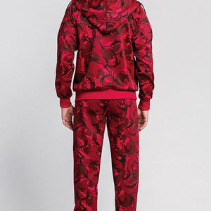 Conjunto Deportivo de Camuflaje Rojo para Hombre, Talla Grande, para Invierno, con Sudadera con Cremallera y Cordón Ajustable - Product Image 6