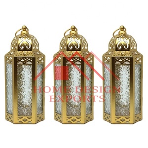 Linterna colgante marroquí para decoraciones de boda, linterna de Metal dorado de alta calidad para mesa, decoración de sala de estar - Product Image 5