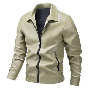 เสื้อโค้ทลำลองผู้ชายหนังแท้ทรงเข้ารูปสไตล์เกาหลีแฟชั่นไฮสตรีทกันน้ำกันลมระบายอากาศได้ดี - Product Image 6