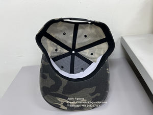 Logotipo personalizado Puff Unisex 6 paneles gorras de béisbol sarga común transpirable Sportwear al aire libre OEM Vietnam sombreros garantía de calidad - Product Image 2