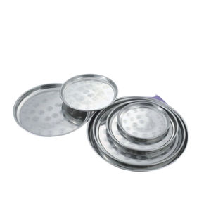 Plateau de service rond en acier inoxydable - Product Image 2