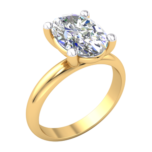 Anillo de diseño clásico de oro de 10 quilates para mujer con 2.28Cts VS Clarity Lab Grown Diamond EF Color Jewelry - Product Image 1