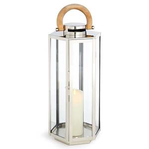 Lanterne en acier inoxydable robuste avec porte-bougie amovible et panneaux transparents pour un éclairage intérieur sûr - Product Image 4