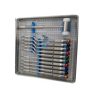 ที่มีคุณภาพสูงนูน + เว้า osteotome ชดเชย + ตรง, รหัสสีชุดสแตนเลส11ชิ้น - Product Image 2