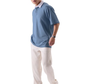 เสื้อโปโลแขนสั้นคุณภาพสูงสำหรับผู้ชาย ฤดูร้อน ดีไซน์เรียบง่าย ระบายอากาศได้ดี ผ้าถัก พิมพ์ลาย ผลิตโดย BS 2026 - Product Image 4