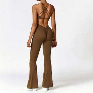 Leggings Deportivos Casuales de Cintura Alta con Corte Acampanado, Personalizados 2026, Tela Elástica de Spandex/Poliéster, Control de Abdomen, Transpirables y de Secado Rápido - Product Image 2