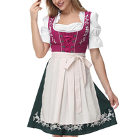 Robe traditionnelle bavaroise de qualité supérieure, style Dirndl, pour l'Oktoberfest, en satin polyester/coton, vintage, respirante, maxi, style allemand.