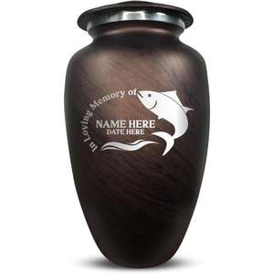 Urna de cremación para adultos grande personalizada de bajo precio con Gone Fishing Forever para cenizas de hombres o mujeres de la India - Product Image 6