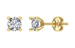 Topcarat Moissanite 2CT diamante simulado redondo 18K chapado en oro amarillo redondo U Prong Solitaire Stud pendientes regalo de San Valentín - Product Image 5