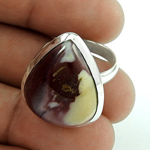 Mookaite Gemstone 925 Sterling Silver Teardrop Shape Ring Hecho a mano Bohemian Jewelry Precio de fábrica directo Proveedores a granel India - Product Image 1