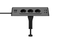 US Plug soket ekstensi Strip daya listrik Multi Plug Industrial 3 AC Outlet hitam 2 USB-A 2 USB-C Perlindungan lonjakan api