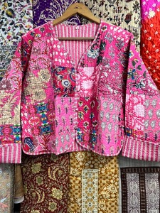 New Style Bohemian Style Women's Cotton Short Jacket Boho <b>Double</b> Side Wear Reversible Coat with Printed Fabric - Product Image 3
