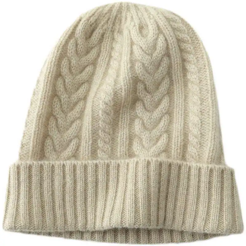 Warm winter warm keep ear cable knit cashmere women hat