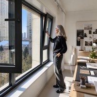 Fenêtre à battant et à bascule double vitrage de qualité supérieure, insonorisée, protection contre le froid, écoénergétique, pour chambre principale de villa, pour une fraîcheur optimale