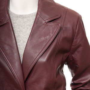 Chaqueta de Cuero de Cordero para Mujer, Calidad Premium, Estilo Motero, Ecológica, para Invierno, Transpirable, Resistente al Viento e Impermeable, Tinte Liso, Personalizable - Product Image 3