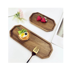 Bandeja de madera hecha a mano para decoración del hogar, estilo rústico funcional para mesa de centro, servicio de desayuno o idea de regalo - Product Image 3