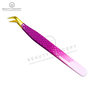 Beauty Concept Pinzas para extensiones de pestañas Ombre Pink & White Acero de alta calidad y acero inoxidable Eco-Friendly by Beauty Concept - Product Image 3