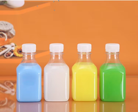 Bouteille d'eau carrée en plastique PET de qualité alimentaire jetable de 250 ml (9 oz) avec bouchon à vis, impression sérigraphique, modèle B0901, 150 pièces par boîte
